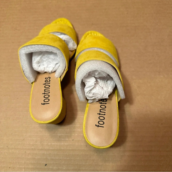 Footnotes Milos block heel sandals in bright yellow. Size 7. New in box. - Picture 12 of 14